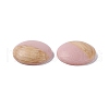 Two Tone Wood Grain Frosted Imitation Leather Style Resin Cabochons RESI-G053-01B-2