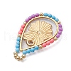Easter Theme Glass Seed Beaded Teardrop with Rabbit Pendants PALLOY-MZ00580-02-4