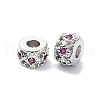 Rack Plating Brass Micro Pave Clear Cubic Zirconia Beads KK-U014-08P-1