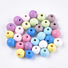 Dyed Natural Beech Wood Beads X-WOOD-T015-42-1