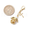 Angel Glass Pearl & Glass Seed Beaded Pendant Decorations HJEW-MZ00265-01-3