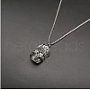 Alloy Ruby Rhinestone Pendant 667 Stainless Steel Chain Necklaces FS-WG7010E-06-1