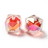 Two Tone UV Plating Rainbow Iridescent Acrylic Beads TACR-D010-02F-2