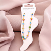Daisy & Evil Eye 304 Stainless Steel Enamel Chain Anklets WGD014F-09-1