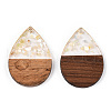 Transparent Resin & Walnut Wood Pendants RESI-TAC0021-107-3