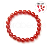 SUNNYCLUE Natural Red Agate Round Beads Stretch Bracelets BJEW-PH0001-8mm-04-3