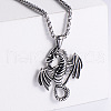 Vintage Stainless Steel Dragon Pendant Punk Hip-hop Necklaces for Men GL9782-3-1