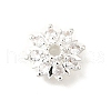 Flower Brass Clear Cubic Zirconia Bead Caps KK-V008-08A-S-2