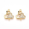 Brass Micro Pave Cubic Zirconia Connector Charms KK-T074-53G-1