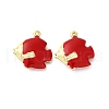 Brass Enamel Pendants KK-F895-02G-1