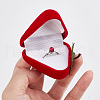Strawberry Shape Velvet Rings Storage Gift Boxes AJEW-WH0475-10-3
