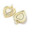 Brass Micro Pave Clear Cubic Zirconia Pendants KK-L213-013G-2