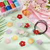 100Pcs 5 Colors Two Tone Polyester Knitted Ornament Accessories DIY-FG0004-62-5