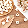 Gorgecraft 60Pcs Printed Natural Wood European Beads WOOD-GF0002-19B-3
