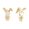 Brass Micro Pave Clear Cubic Zirconia Pendants KK-N231-383-1