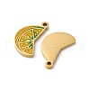 Fruit Seris 304 Stainless Steel Enamel Charms STAS-U060-03G-07-2