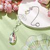 Glass & 201 Stainless Steel Pendant Decorations HJEW-JM01897-4