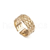 Ion Plating(IP) 304 Stainless Steel Hollow Net Open Cuff Rings for Women RJEW-G285-05G-1