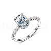 925 Sterling Silver Micro Pave Cubic Zirconia Finger Rings for Women KK5003-4-4