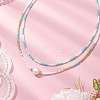 Mother's Day Jewellery Glass Beaded Double Layer Necklaces NJEW-MZ00070-04-1