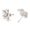 Brass Flower Stud Earrings with Clear Cubic Zirconia EJEW-Q770-10P-2