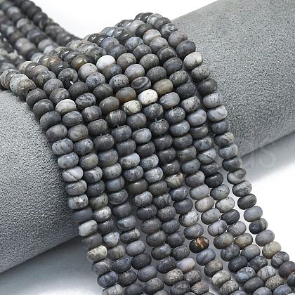 Natural African Black Opal Beads Strands G-P575-A31-6x4mm-1