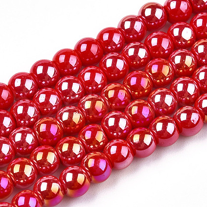 Electroplate Opaque Glass Beads Strands GLAA-T032-P4mm-AB04-1