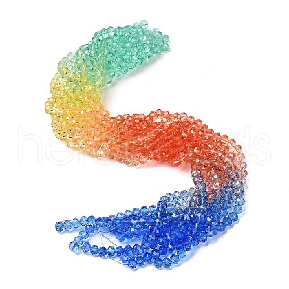 Transparent Painted Glass Beads Strands X1-DGLA-A034-T6mm-A02-1