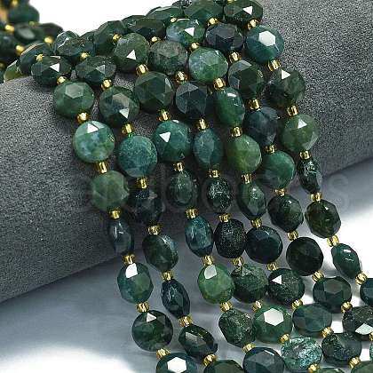 Natural Moss Agate Beads Strands G-C116-A92-01-1