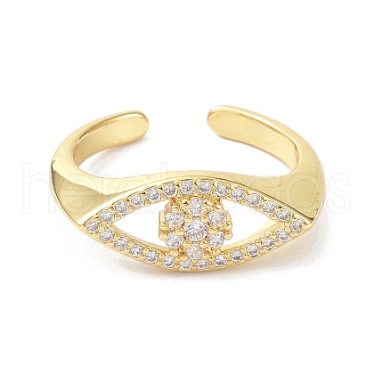 Evil Eye Real 18K Plated Cuff Rings for Women Gift ZIRC-C021-03G-04-1