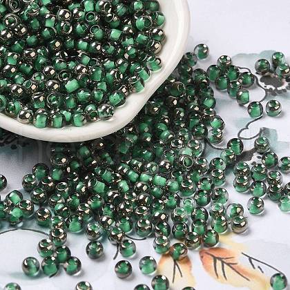 Transparent Inside Colours Glass Seed Beads SEED-H002-A-C221-1