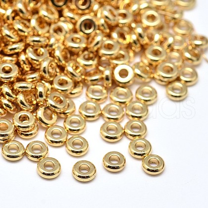 Brass Flat Round Spacer Beads X-KK-M085-A-12G-NR-1