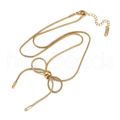 304 Stainless Steel Snake Chain Necklaces NJEW-Q339-03G-01-1