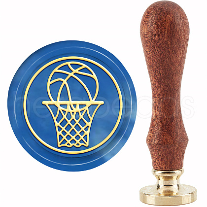 Brass Wax Seal Stamp with Handle AJEW-WH0184-0926-1