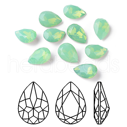 Faceted Teardrop K9 Glass Rhinestone Cabochons RGLA-I001-18x13mm-032-1