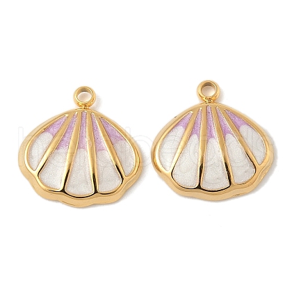 304 Stainless Steel Enamel Pendants STAS-U057-15G-B-1