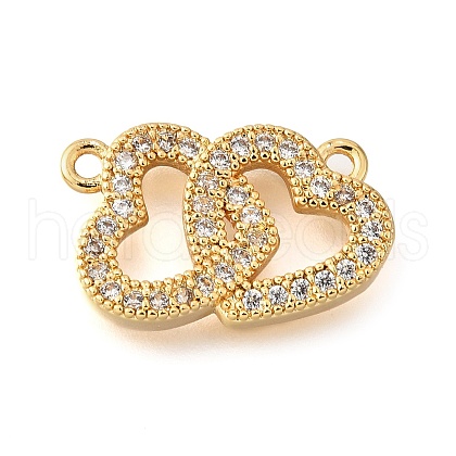 Brass Micro Pave Clear Cubic Zirconia Pendants KK-U065-14G-1
