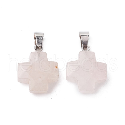 Natural Rose Quartz Pendants X-G-K359-02P-07-1