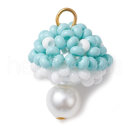 Seed Beads Beaded Charms PALLOY-MZ00332-04-1