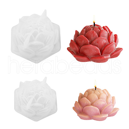 DIY Crystal Dropping Glue Aromatherapy Gypsum Candle Flower Mold Size Lotus Ornament Decoration Silicone Mold ST-CJ0021-04-1