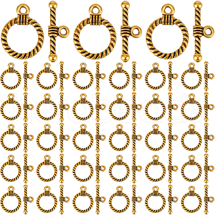 SOFPLATE 120Pcs Tibetan Style Alloy Toggle Clasps STAS-SP0001-62-1