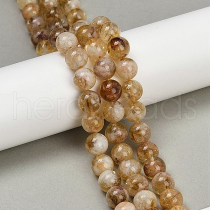 Natural Citrine Beads Strands G-U026-A04-10mm-1