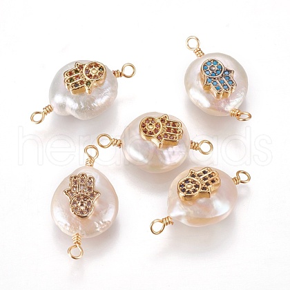 Natural Pearl Links connectors PEAR-I005-14-1