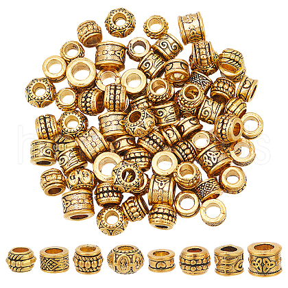  80Pcs 8 Styles Tibetan Style European Beads DIY-NB0012-43D-1