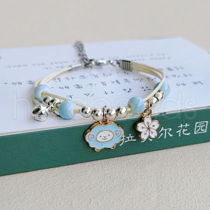 Cute Cartoon Alloy Enamel Multi-strand Charm Bracelets WG000A8-08-1