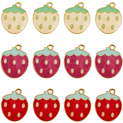 42Pcs 3 Colors Light Gold Plated Alloy Enamel Pendants FIND-SC0013-21-1