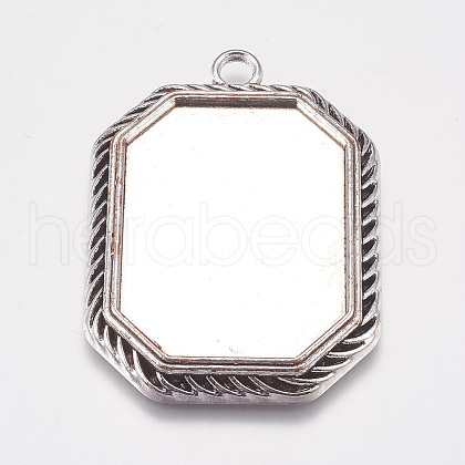 Tibetan Style Pendant Cabochon Settings X-TIBEP-A22961-AS-LF-1