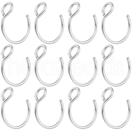 Beebeecraft 30Pcs 304 Stainless Steel Clip on Nose Ring Findings STAS-BBC0003-95P-1