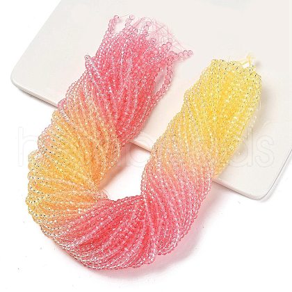 Transparent Painted Glass Beads Strands X1-DGLA-A034-T4mm-A09-1