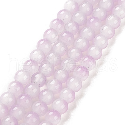 Baking Painted Glass Beads Strands DGLA-R053-01B-1